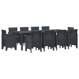 Garden Dining Set 11 pcs Anthracite Polypropylene 3378595