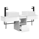 Bathroom Furniture Set 3 pcs High Gloss White Engineered Wood 3405601