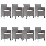 Garden Dining Set 9 pcs Light Grey Polypropylene 3378591