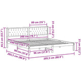 Bed Frame with Headboard Black 200 x 200 cm Solid Pine Wood 3394235