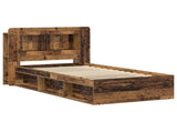 Bed Frame with Storage Old Wood 90 x 200 cm Engineered Wood 3433458