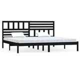 Bed Frame without Mattress Black Solid Wood Pine 200x200 cm 3101047
