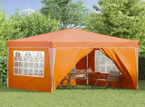 Pop-up Party Tent 288 x 288 x 245 cm Orange Oxford Fabric 42019778