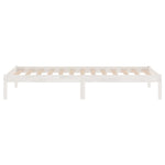 Bed Frame without Mattress White Solid Wood Single 809983