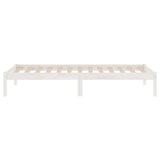Bed Frame without Mattress White Solid Wood Single 809983