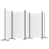 5-Panel Room Divider White 433x180 cm Fabric 350266