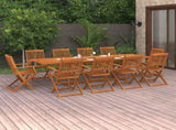 11 Piece Garden Dining Set 280x90x75 cm Solid Wood Acacia 3086990