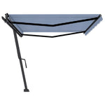 Freestanding Manual Retractable Awning 500x350 cm Blue/White 3069856