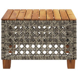 Garden Table Grey 55x55x36 cm Poly Rattan Acacia Wood 365930