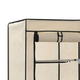 Wardrobe with Compartments and Rods Cream 150x45x175 cm Fabric 282455
