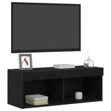 TV Cabinet Set 2 pcs Black oak 80 x 30 x 30 cm Engineered Wood 862205