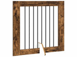 Foldable Dog Gate with Stands 2 pcs Smoked Oak 160.5 cm 892039