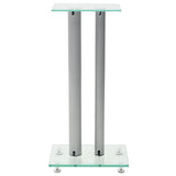 50674 Speaker Stands 2 pcs Tempered Glass 2 Pillars Design Silver