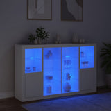 Sideboards with LED Lights 3 pcs White Engineered Wood 3209135