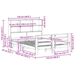 ZNTS Bed Frame without Mattress 120x190 cm Small Double Solid Wood Pine 3309944