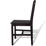 Dining Chairs 6 pcs Dark Brown Pinewood 271499