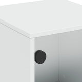 Bedside Cabinets with Glass Doors 2 pcs White 35x37x50 cm 836519