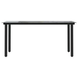 7 Piece Garden Dining Set Black PVC Rattan 3156573