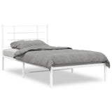 Metal Bed Frame without Mattress with Headboard White 100x190cm 355604