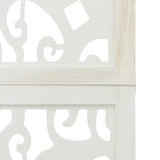 Room Divider 4 Panels White Solid Wood Paulownia 358739