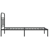 Metal Bed Frame without Mattress with Headboard Black 90x200cm 377110