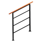 ZNTS Handrails for Outdoor Steps, Wrought Iron Solid Wood Hand Railing for Concrete Steps, Porch Steps, 57461592