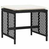 17 Piece Garden Dining Set with Cushions Black Poly Rattan 3210822
