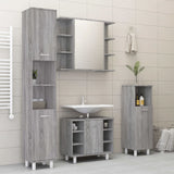 4 Piece Bathroom Cabinet Set Grey Sonoma Engineered Wood 3187613