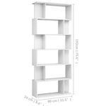 Book Cabinet/Room Divider High Gloss White 80x24x192 cm Engineered Wood 800096