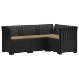 4-Seater Garden Sofa with Cushions Rattan Look PP Anthracite 3443964