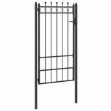 Fence Gate HORST 100 x 175 cm Metal Black Lockable 42034062