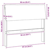 Upholstered Headboard Taupe 90 cm Solid Pine Wood 879142