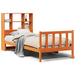 Bookcase Bed without Mattress Wax Brown 75x190 cm Small Single Solid Wood Pine 3321714