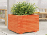 Garden Planter Wax Brown 50x50x49.5 cm Solid Wood Pine 847355