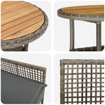 Garden Dining Set 3 pcs Grey Poly rattan 3334953