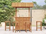 Outdoor Bar Table with Rooftop 113x106x217 cm Solid Acacia Wood 45909
