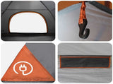 Camping Tent with Roof Grey and Orange 275 x 215 x 125 cm 42028634