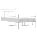 Metal Bed Frame without Mattress with Footboard White 100x190cm 374400