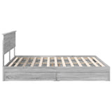 Storage Bed Grey Sonoma 180 x 200 cm Engineered Wood 3408436