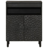 Side Cabinet Black 60x33x75 cm Solid Wood Mango 356844