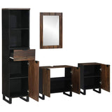 Bathroom Furniture Set with Drawer 4 pcs White Engineered Wood 3310056