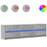 TV Cabinet with LED Concrete Grey 180x34x50 cm Engineered Wood 3307929