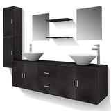 11 Piece Bathroom Furniture Set with Basin with Tap Black 273687
