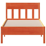 Bed Frame without Mattress Wax Brown 75x190 cm Small Single Solid Wood Pine 842681
