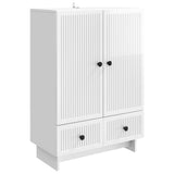 Sideboard High Gloss White 66 x 34.5 x 95 cm Engineered Wood 893979