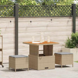 Garden Dining Set Beige Poly Rattan 42007914