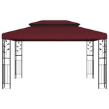 Gazebo 3.97 x 2.96 x 2.68 m Wine Red Polyester and Steel 42030527