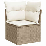 Garden Sofa Set with Storage 7 pcs Beige and Cream Poly Rattan 3356146