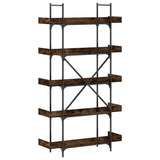 Bookcase 5-Tier Smoked Oak 100x33x180.5 cm Engineered Wood 837699