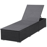 Sun Lounger Black and Cream White 317104